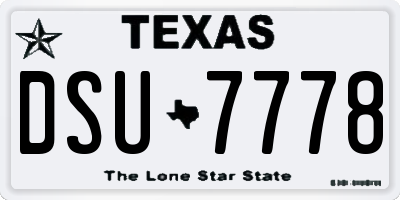 TX license plate DSU7778