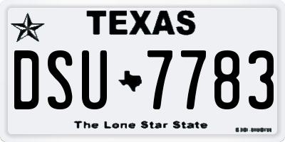 TX license plate DSU7783