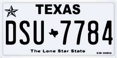 TX license plate DSU7784