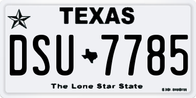 TX license plate DSU7785