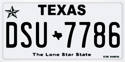 TX license plate DSU7786