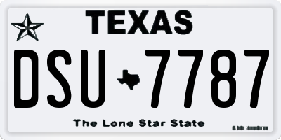 TX license plate DSU7787