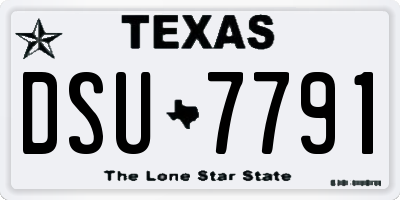 TX license plate DSU7791