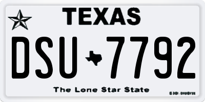 TX license plate DSU7792