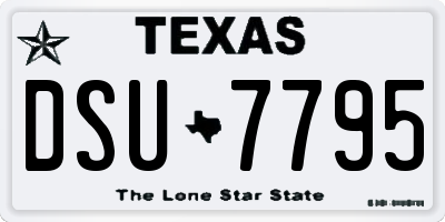 TX license plate DSU7795