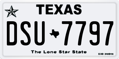 TX license plate DSU7797