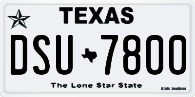 TX license plate DSU7800