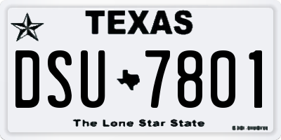 TX license plate DSU7801