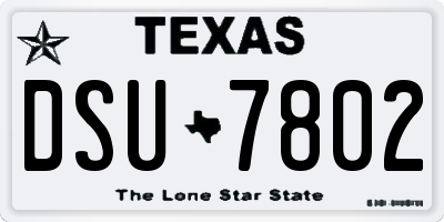 TX license plate DSU7802