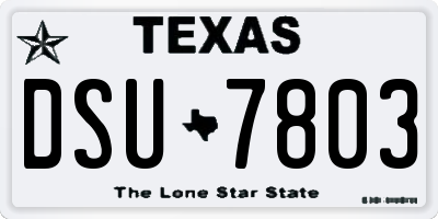 TX license plate DSU7803