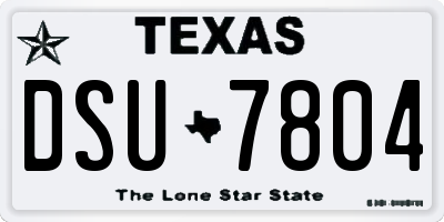 TX license plate DSU7804