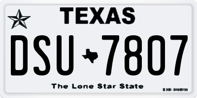 TX license plate DSU7807