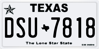 TX license plate DSU7818