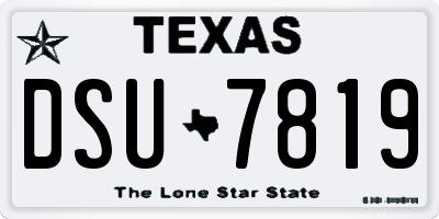 TX license plate DSU7819