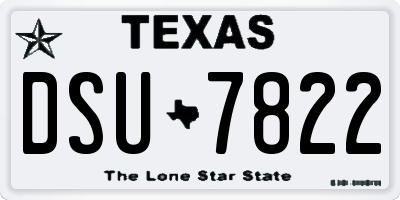 TX license plate DSU7822