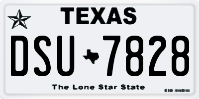 TX license plate DSU7828