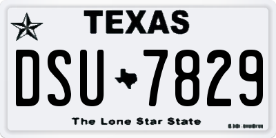 TX license plate DSU7829