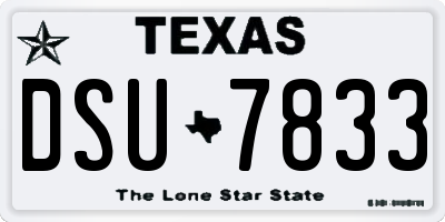 TX license plate DSU7833