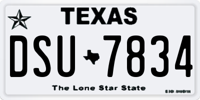 TX license plate DSU7834