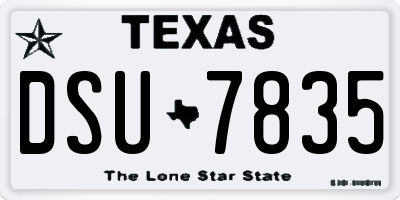 TX license plate DSU7835