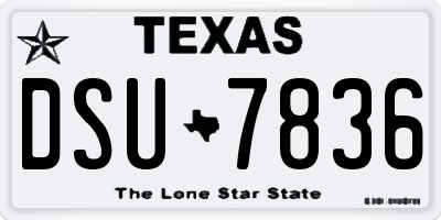 TX license plate DSU7836