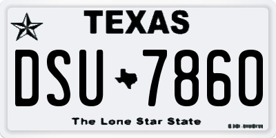 TX license plate DSU7860