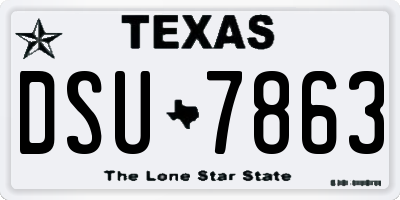 TX license plate DSU7863