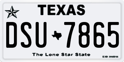 TX license plate DSU7865