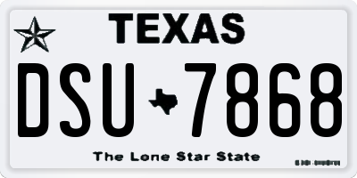 TX license plate DSU7868