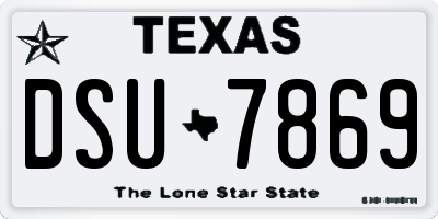 TX license plate DSU7869