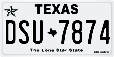TX license plate DSU7874