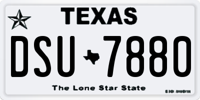 TX license plate DSU7880