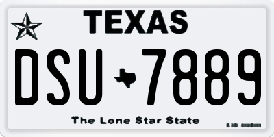TX license plate DSU7889