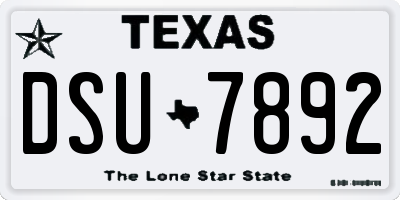 TX license plate DSU7892