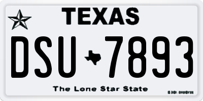 TX license plate DSU7893