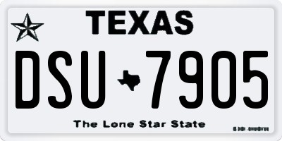 TX license plate DSU7905