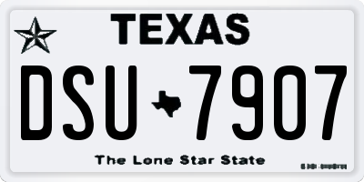 TX license plate DSU7907