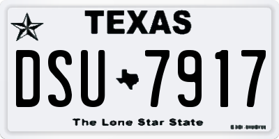 TX license plate DSU7917