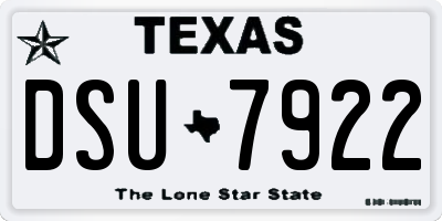 TX license plate DSU7922