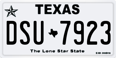 TX license plate DSU7923
