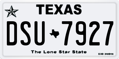 TX license plate DSU7927