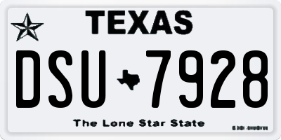 TX license plate DSU7928