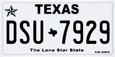 TX license plate DSU7929