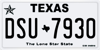 TX license plate DSU7930