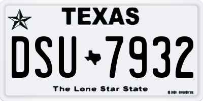 TX license plate DSU7932