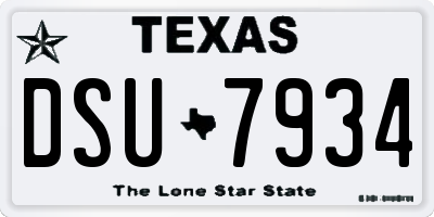 TX license plate DSU7934