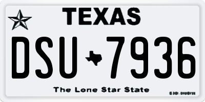 TX license plate DSU7936