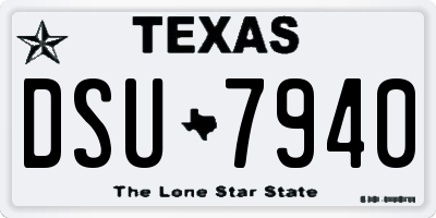 TX license plate DSU7940