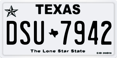 TX license plate DSU7942