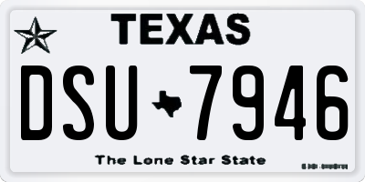 TX license plate DSU7946